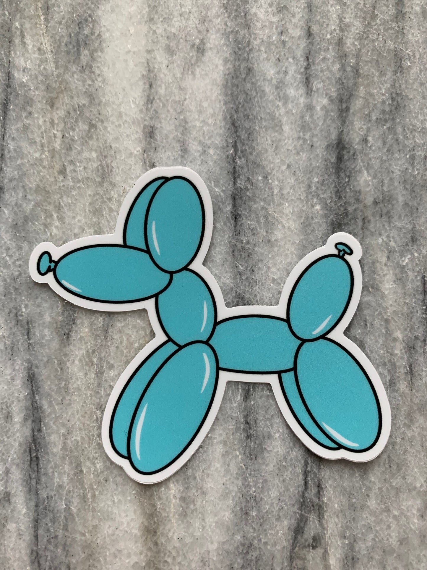 Blue Balloon Dog Waterproof Vinyl Sticker