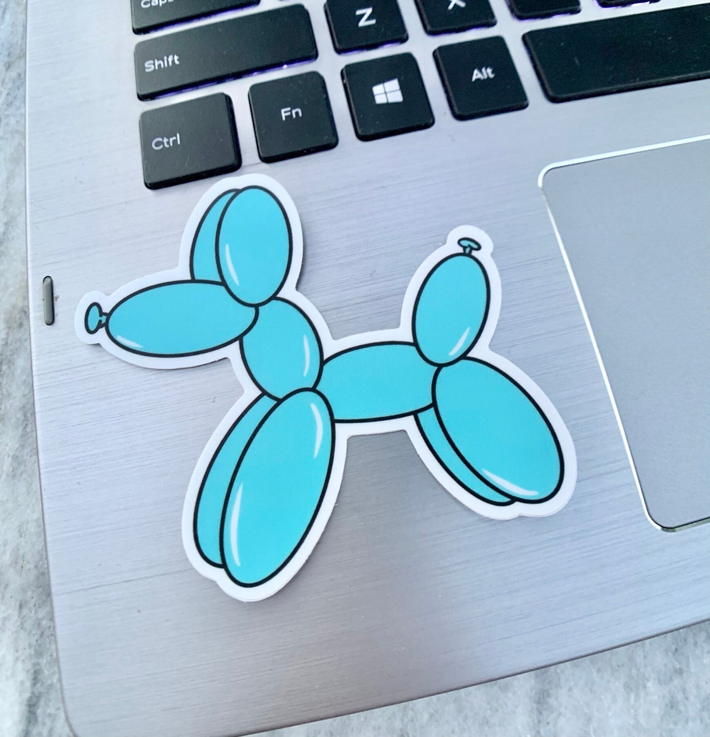 Blue Balloon Dog Waterproof Vinyl Sticker