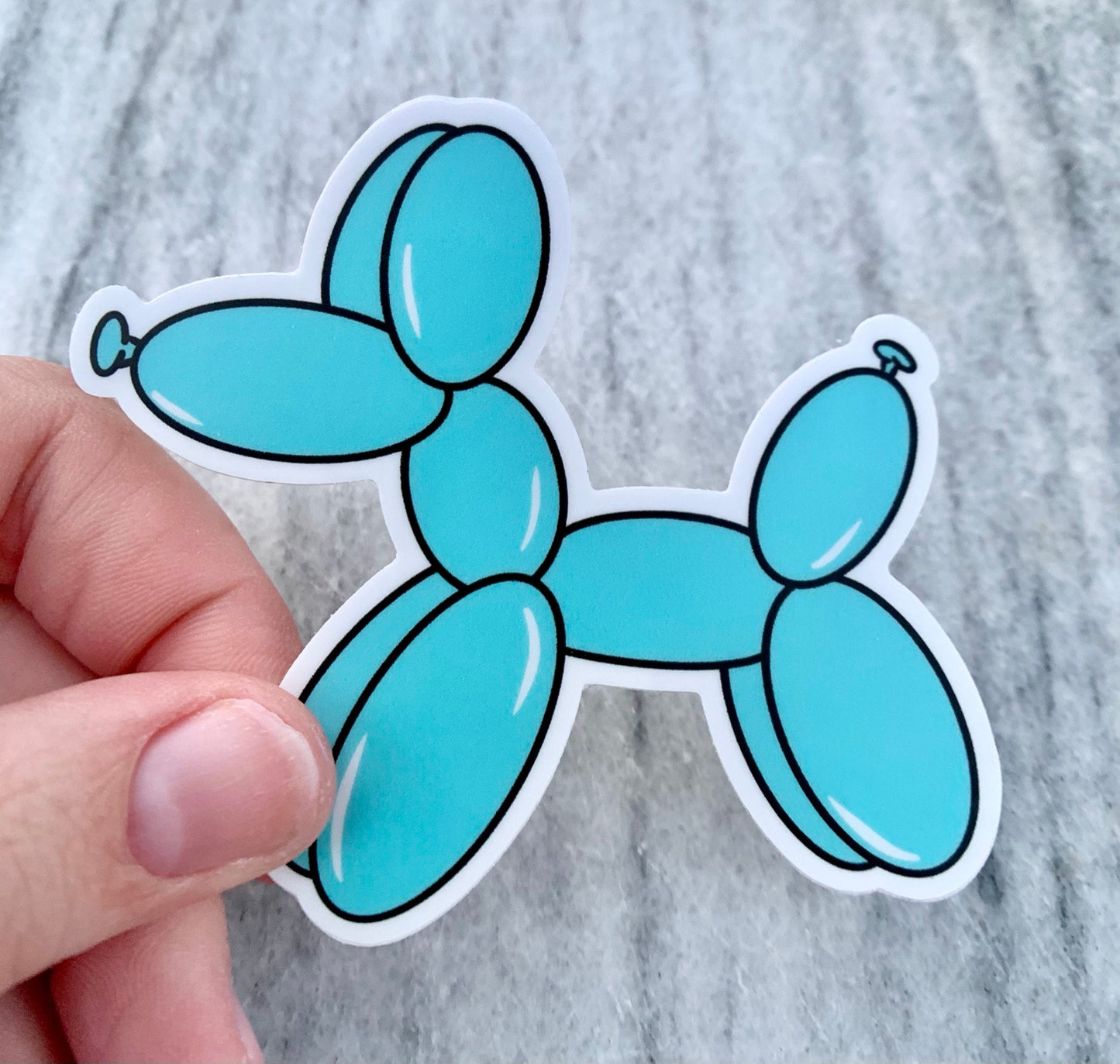 Blue Balloon Dog Waterproof Vinyl Sticker