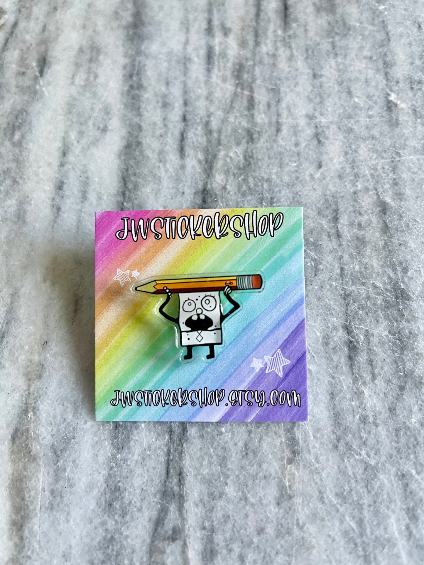 Doodle boy Acrylic Pin