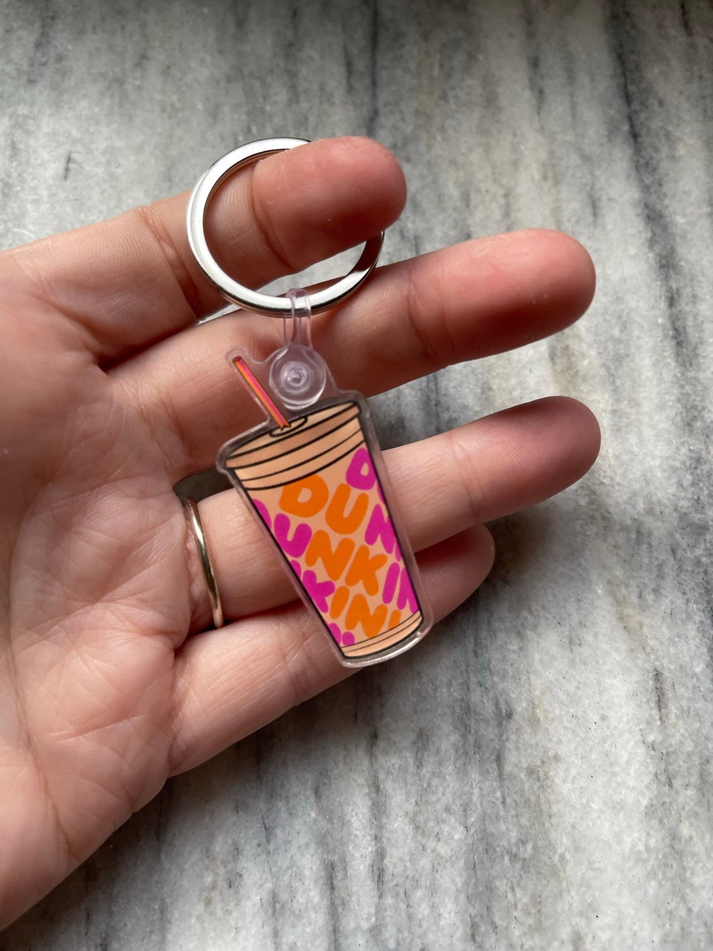 Dunk in Donuts Iced Coffee Cup Keychain