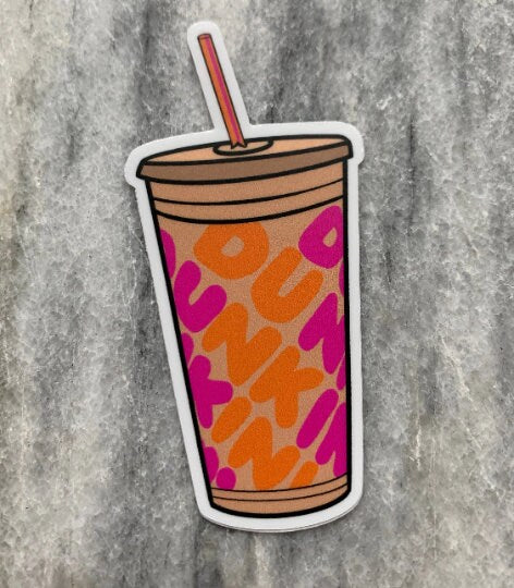 Dunk in Iced Coffee Waterproof Vinyl Sticker