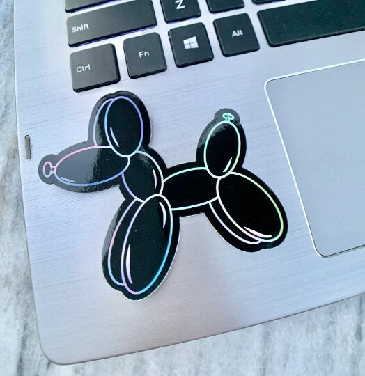 Holographic Balloon Dog Waterproof Vinyl Sticker