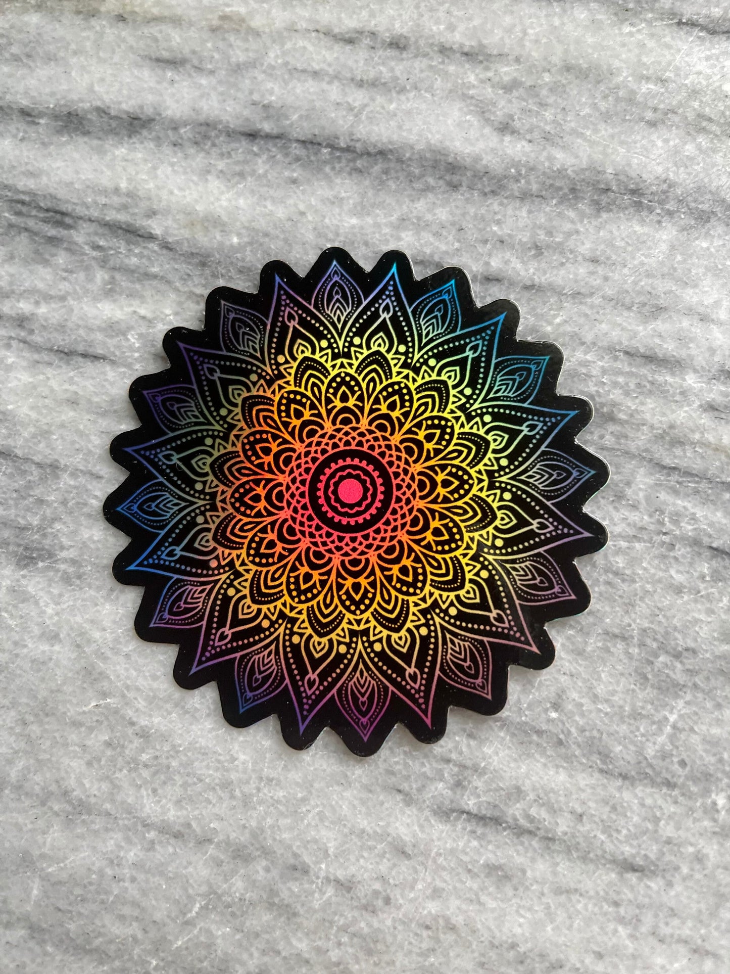 Holographic Mandala Waterproof Vinyl Sticker