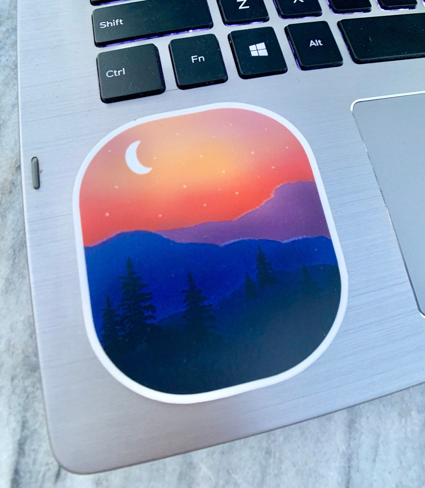 Mountain Sunset Waterproof Vinyl Sticker
