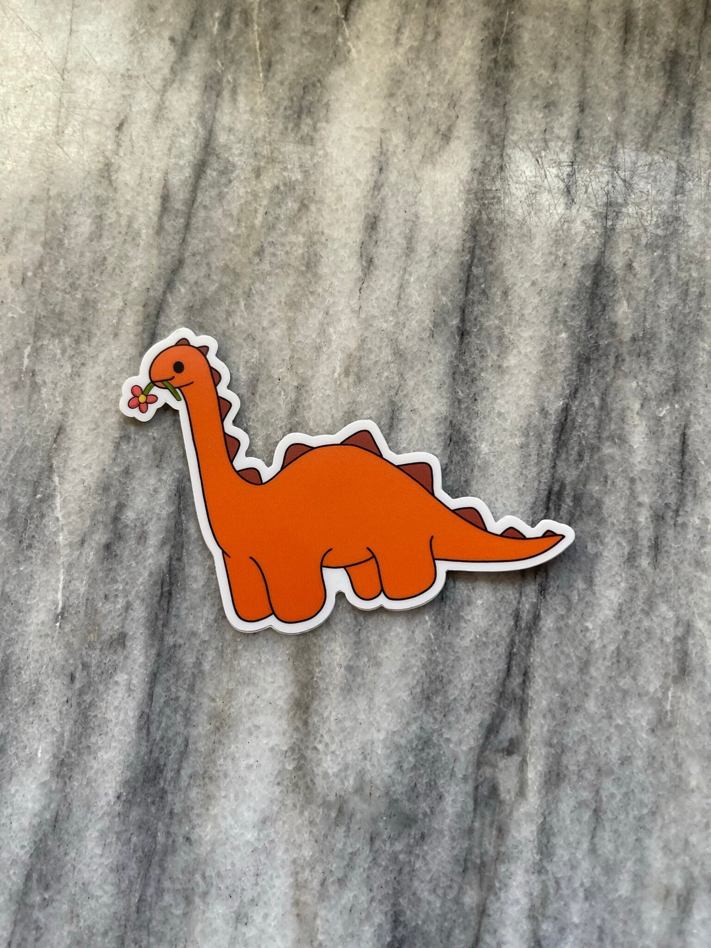 Orange Dino Waterproof Vinyl Sticker