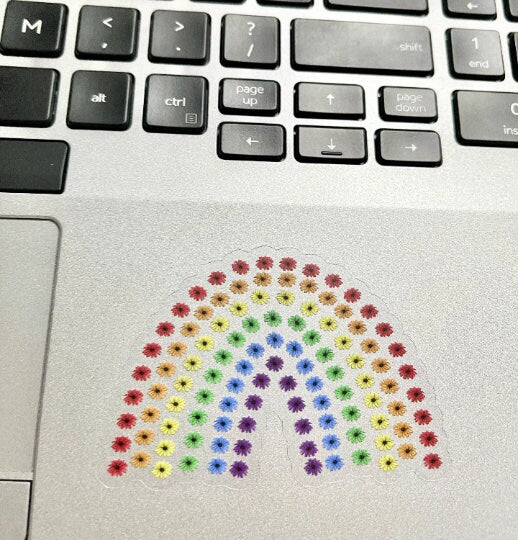 Rainbow Flower Transparent Waterproof Sticker
