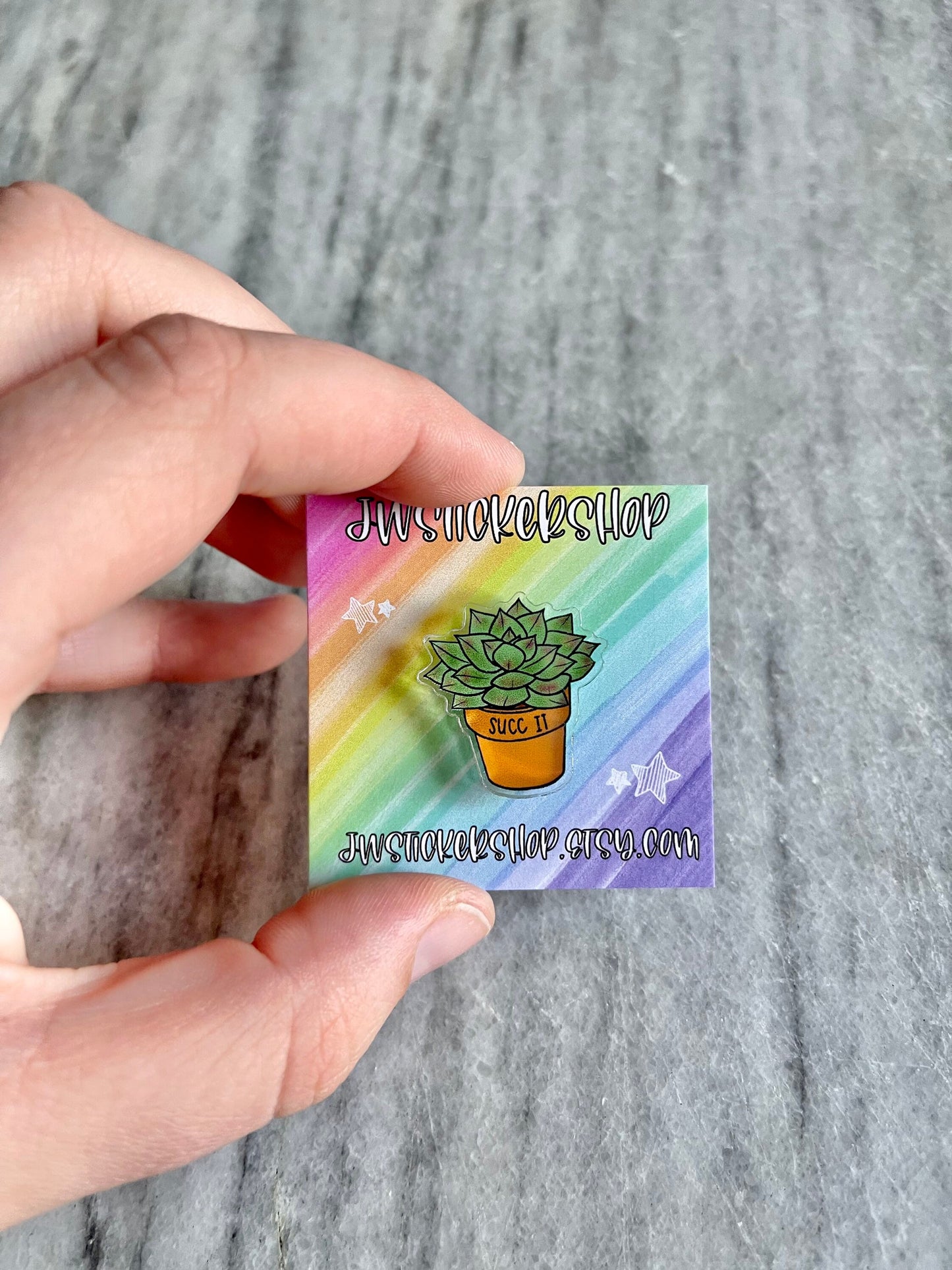 Succ It Acrylic Pin