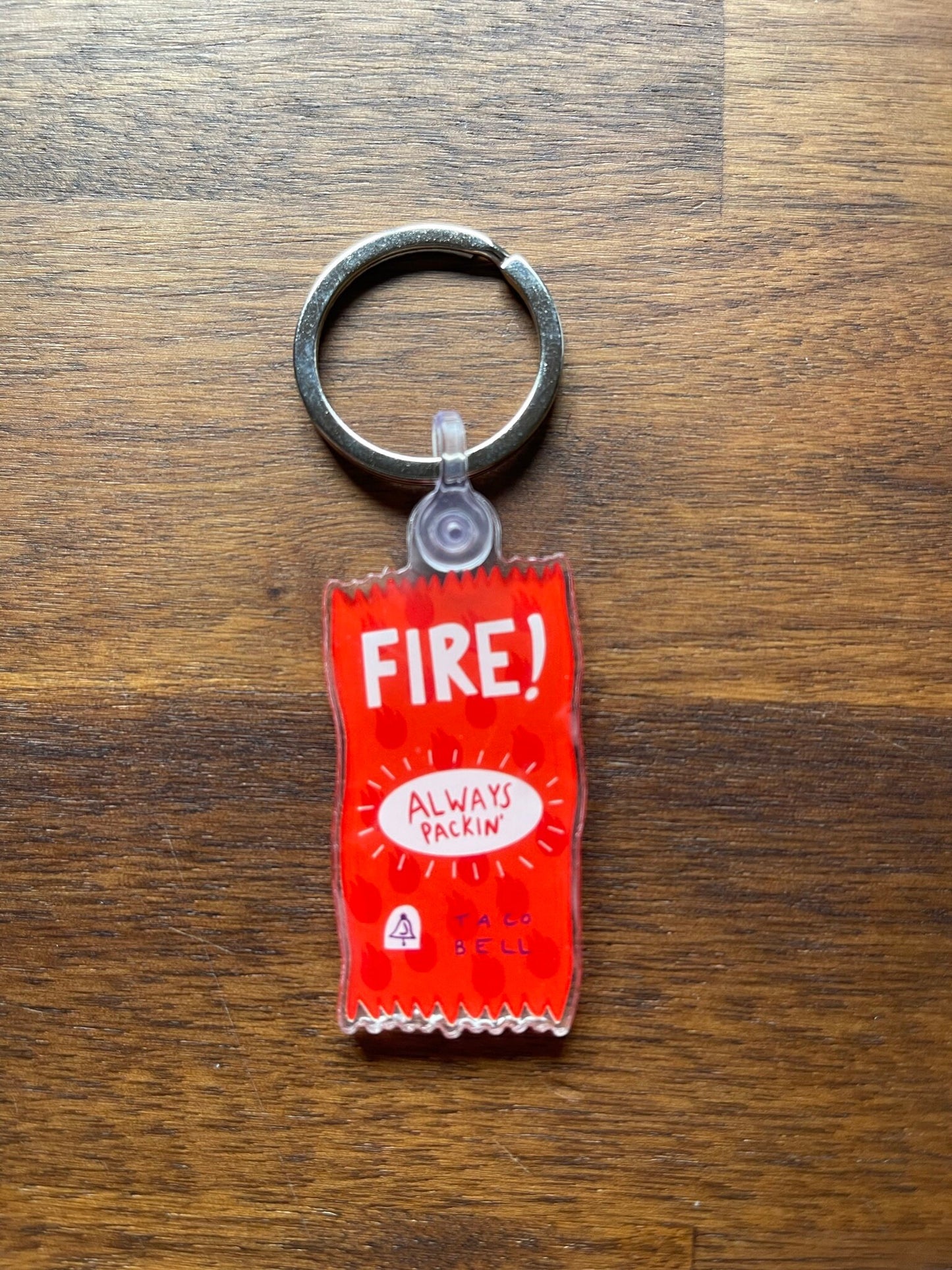 Taco Bell Fire Sauce Packet Keychain