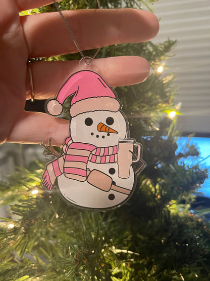 Bougie Snowman Acrylic Ornament