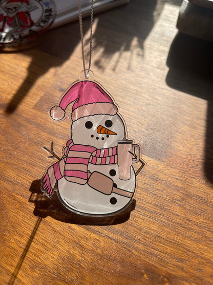 Bougie Snowman Acrylic Ornament