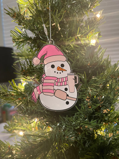 Bougie Snowman Acrylic Ornament