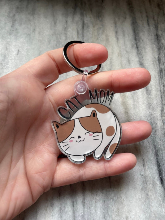 Cat Mom Keychain