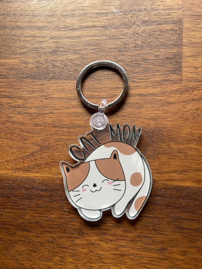 Cat Mom Keychain