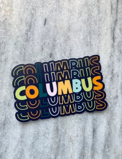 Columbus Ohio Text Waterproof Vinyl Sticker