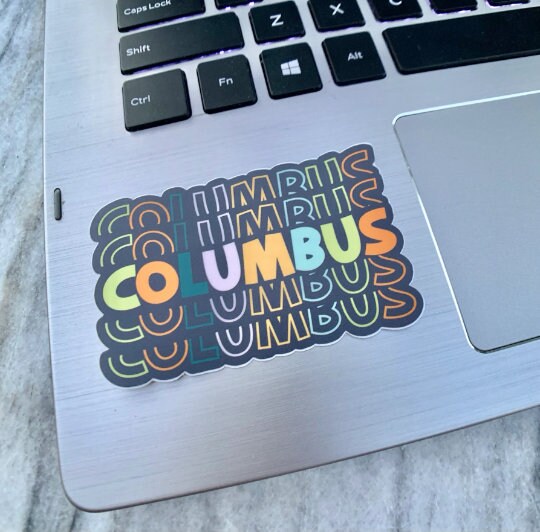 Columbus Ohio Text Waterproof Vinyl Sticker