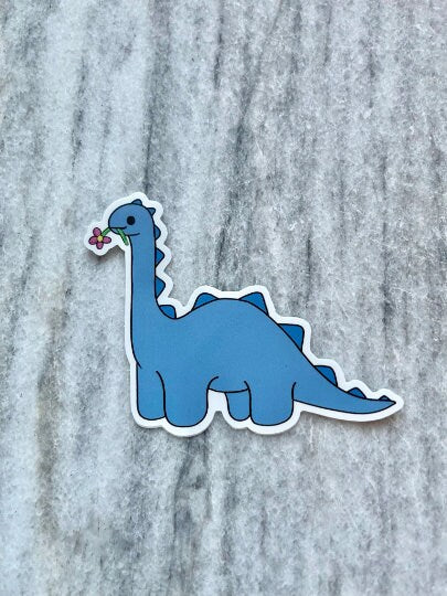 Blue Dinosaur Waterproof Vinyl Sticker