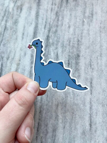 Blue Dinosaur Waterproof Vinyl Sticker