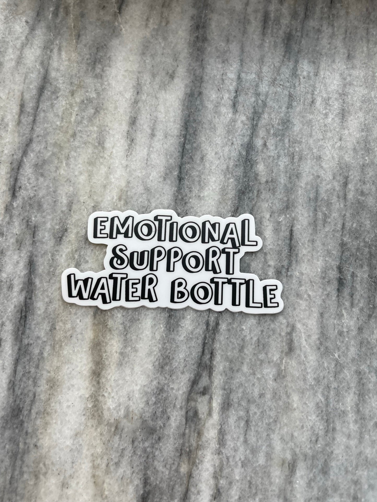 Black Emotional Support Water Bottle Waterproof Vinyl Sticker