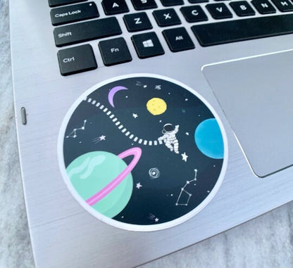 Floating in Space Waterproof Vinyl Sticker