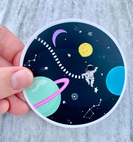 Floating in Space Waterproof Vinyl Sticker