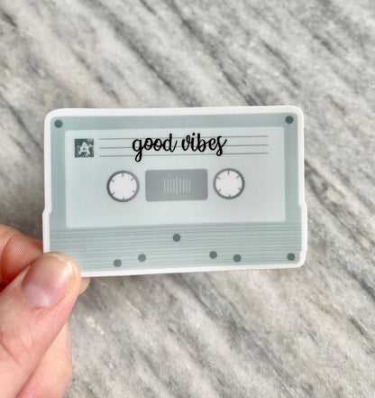 Good Vibes Cassette Tape Waterproof Vinyl Sticker