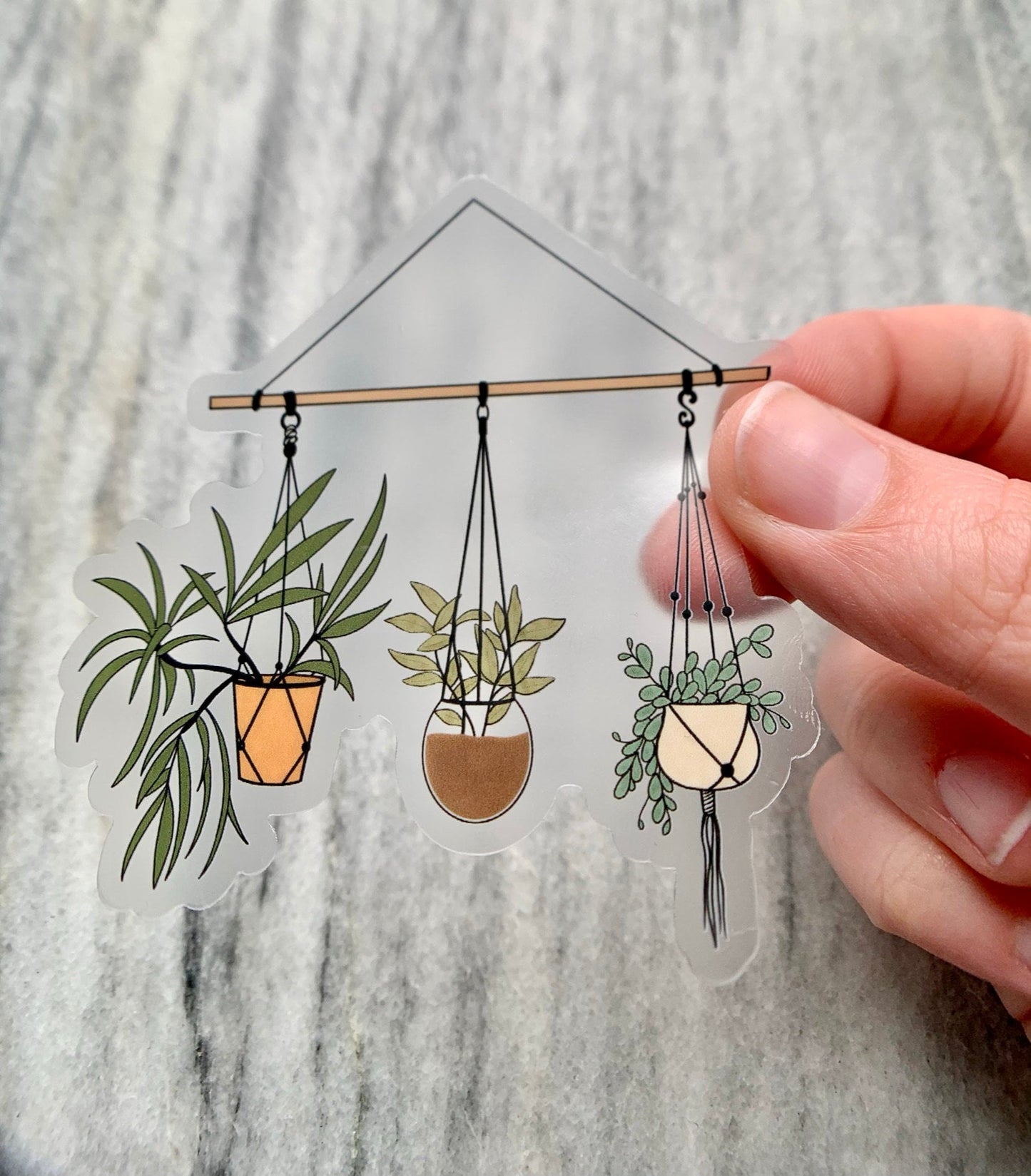 Hanging Plants Transparent Waterproof Vinyl Sticker