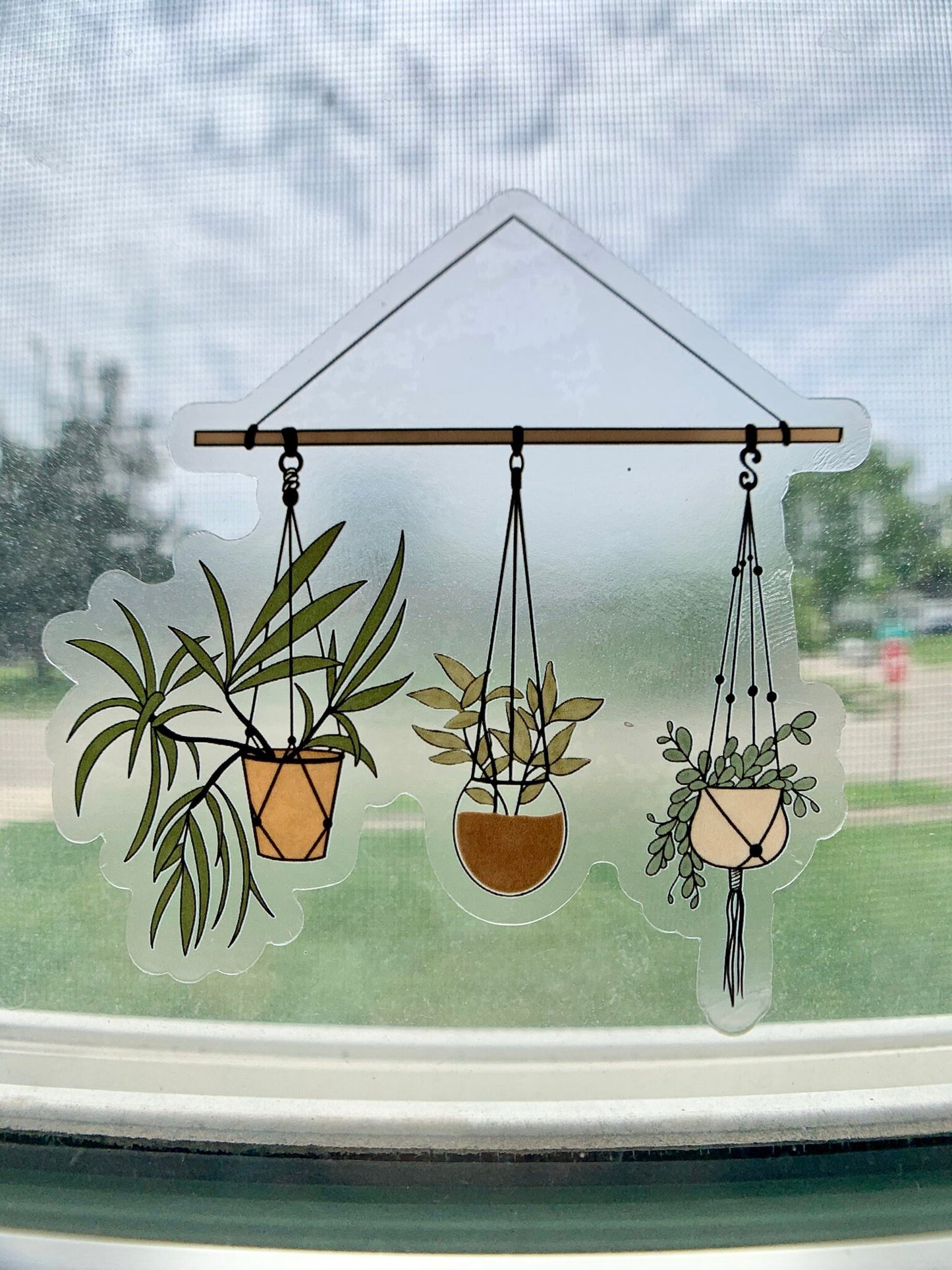 Hanging Plants Transparent Waterproof Vinyl Sticker