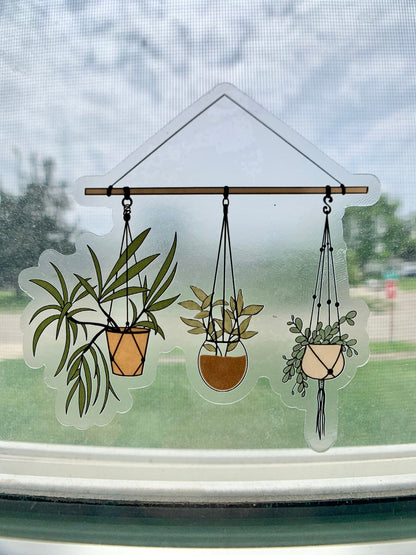 Hanging Plants Transparent Waterproof Vinyl Sticker