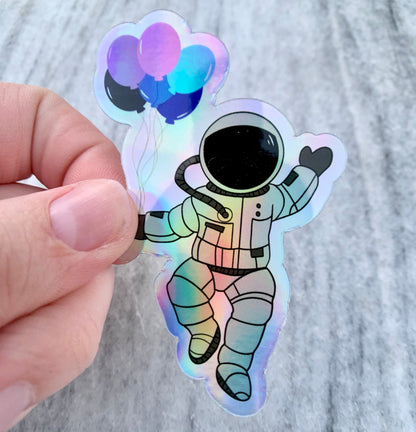 Holographic Astronaut Waterproof Vinyl Sticker