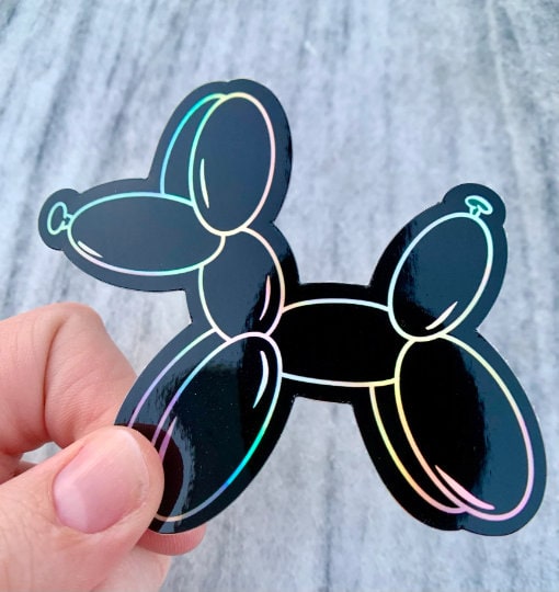 Holographic Balloon Dog Waterproof Vinyl Sticker