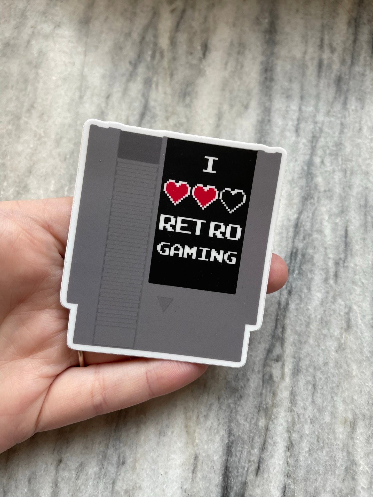 I Love Retro Gaming Waterproof Vinyl Sticker