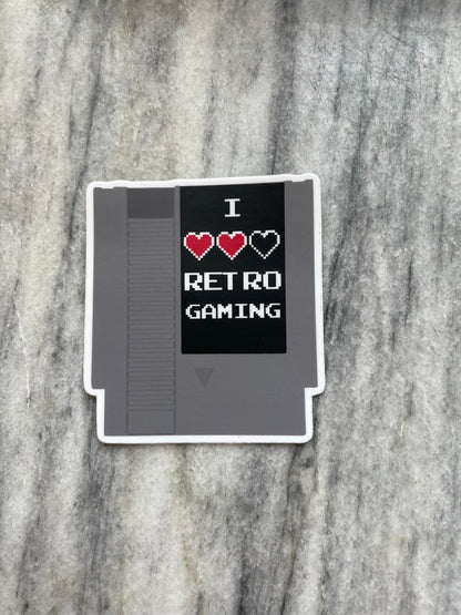 I Love Retro Gaming Waterproof Vinyl Sticker