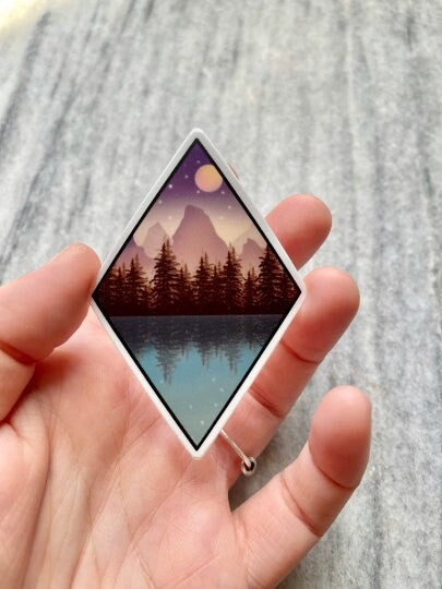 Lakeside Mountain Waterproof Vinyl Sticker