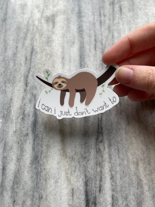 Lazy Sloth Waterproof Vinyl Sticker