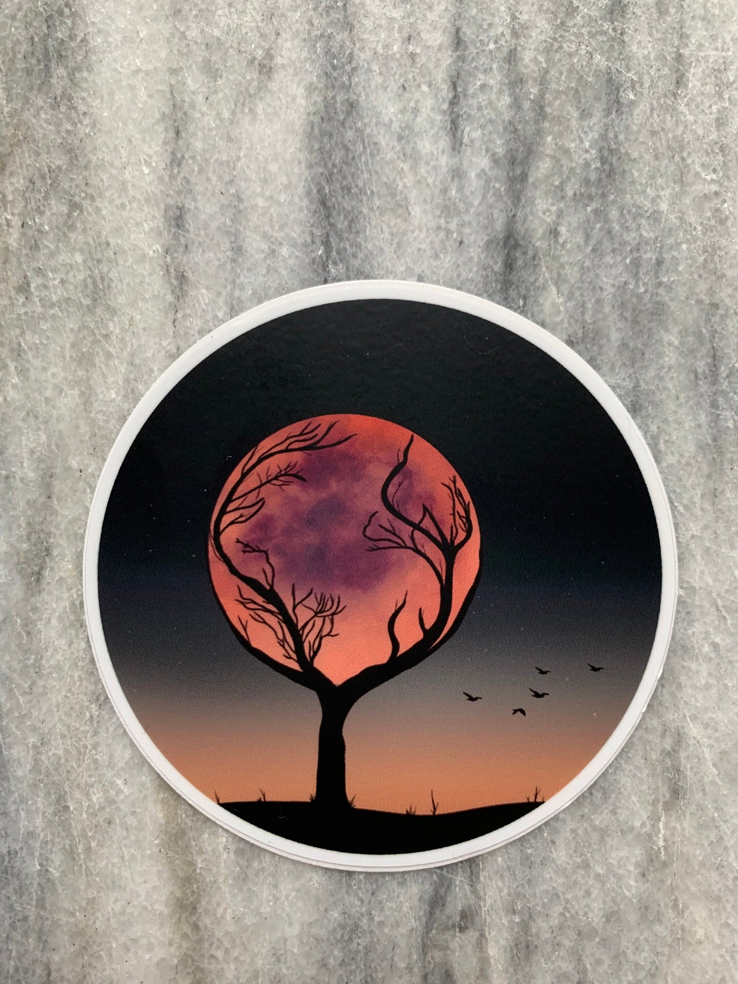 Moon Tree Waterproof Vinyl Sticker