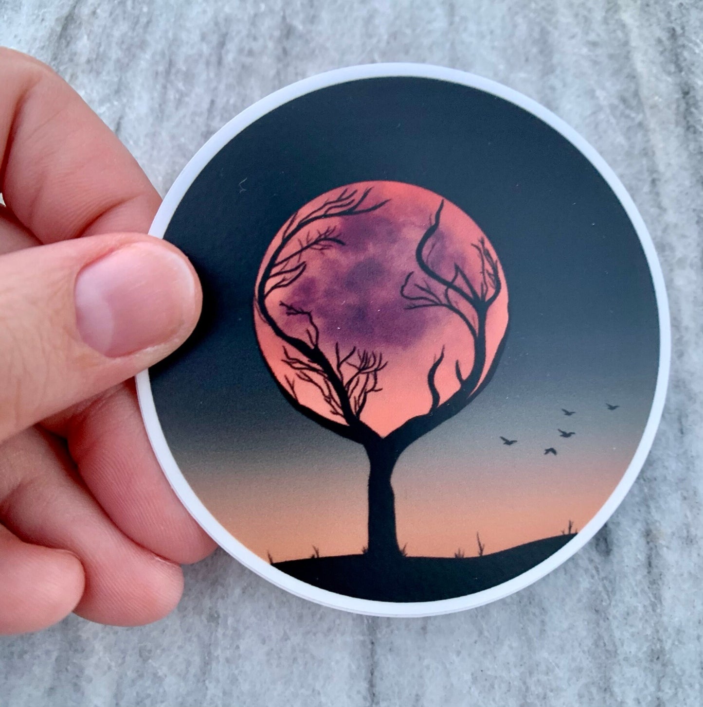 Moon Tree Waterproof Vinyl Sticker