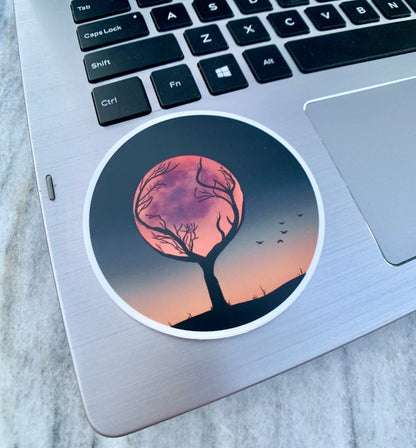 Moon Tree Waterproof Vinyl Sticker