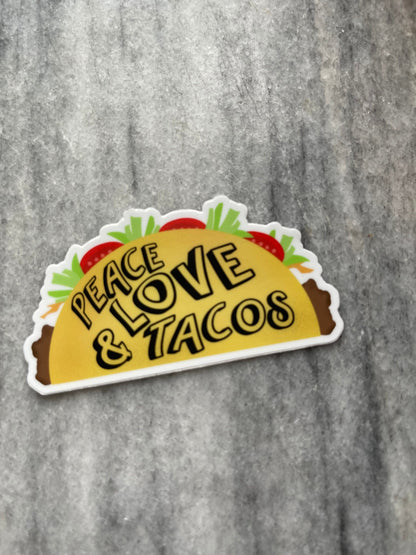 Peace, Love & Tacos Waterproof Vinyl Sticker