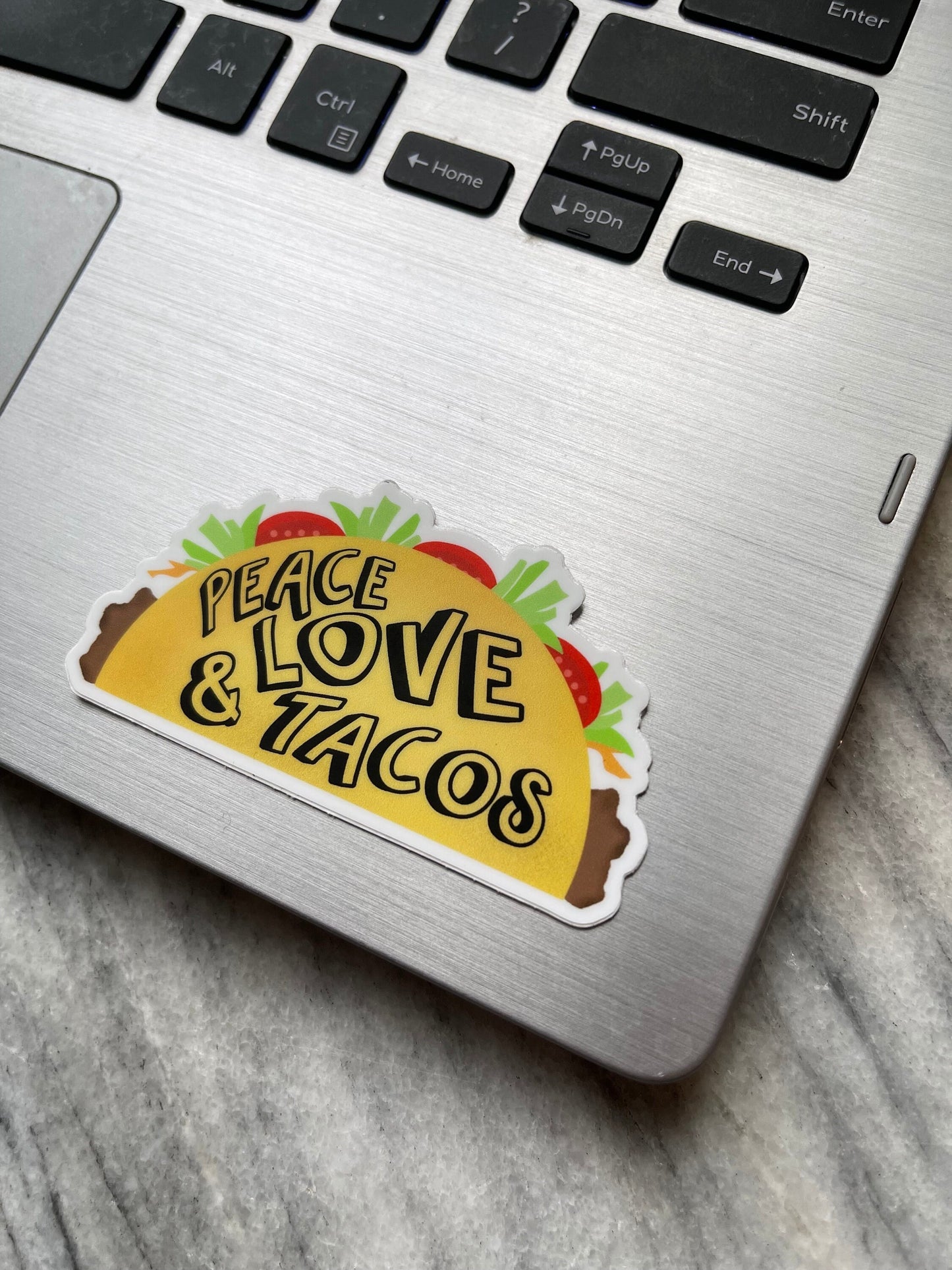 Peace, Love & Tacos Waterproof Vinyl Sticker