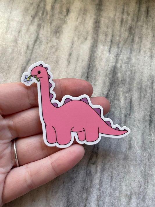 Pink Dino Waterproof Vinyl Sticker