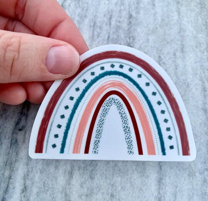 Boho Rainbow Waterproof Sticker