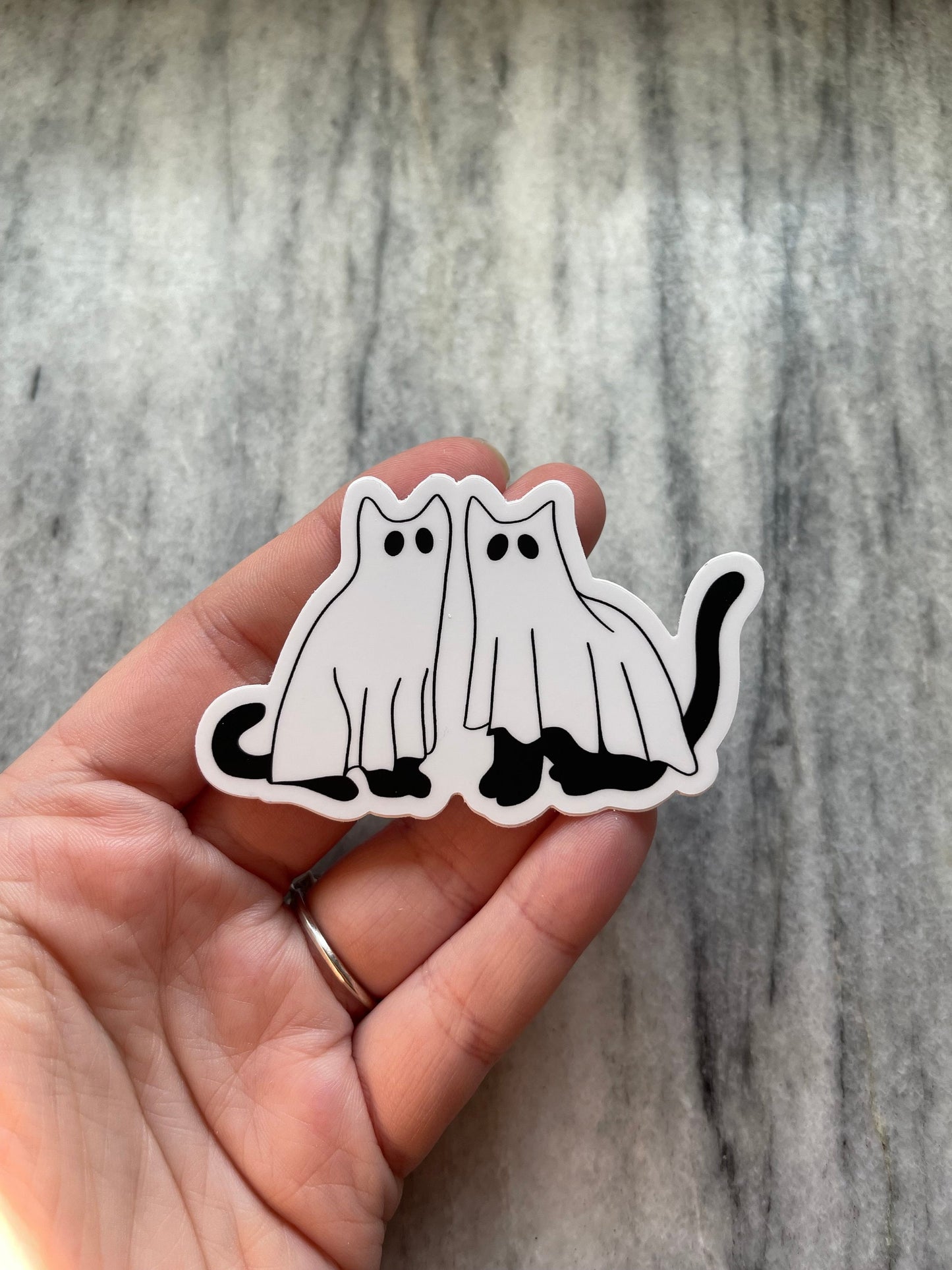 Twin Cat Ghosts Sticker