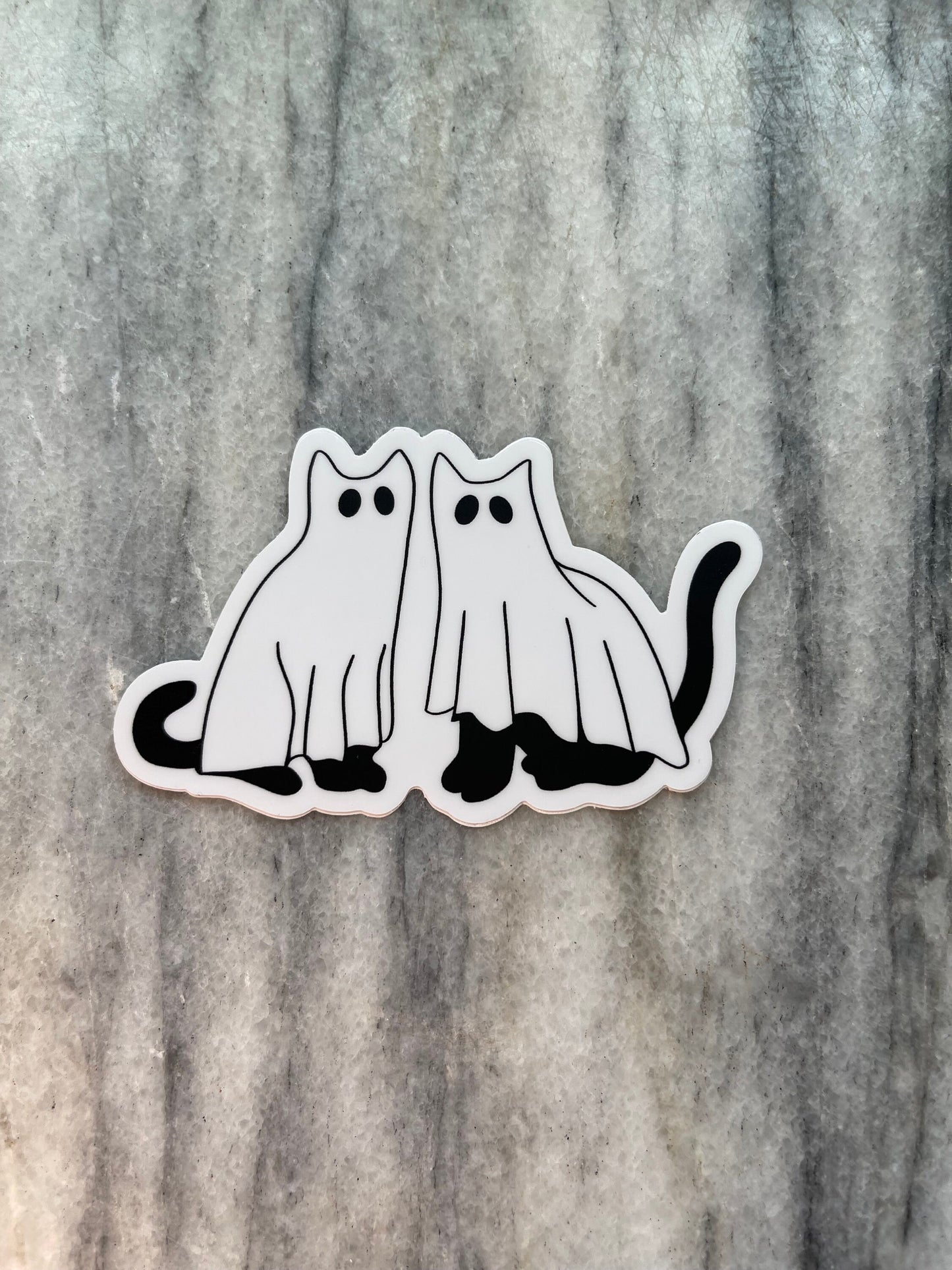 Twin Cat Ghosts Sticker