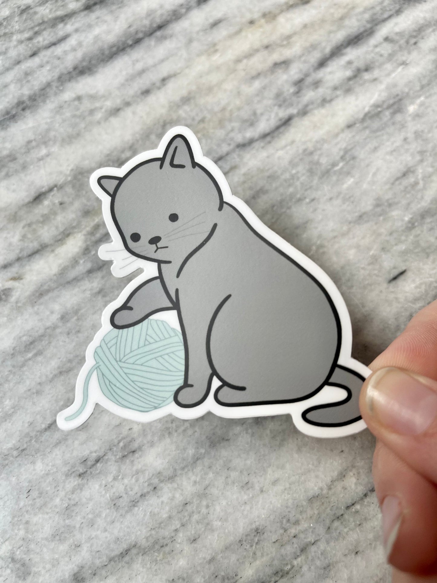 Yarn Ball Cat Sticker